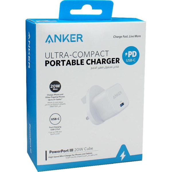 Anker ultra-compact portable usb-c charger power port III 20w cube Online Sale